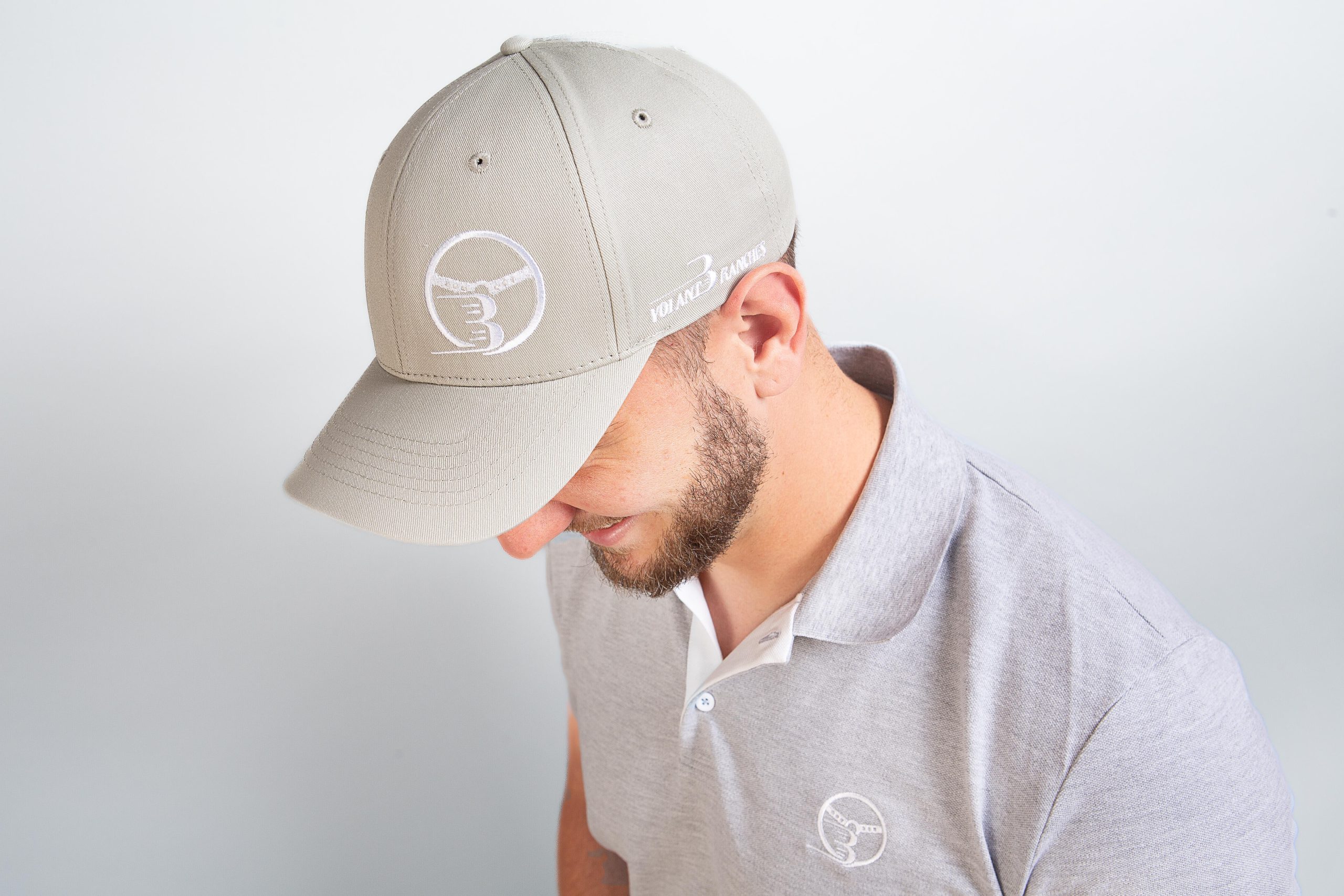 Embroidered grey Racing Sky cap – Volant 3 Ranches