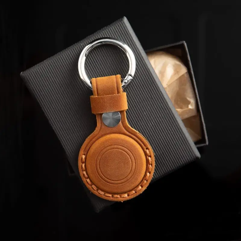 Porte-clés cuir marron compatible tracker Android – Volant 3 Ranches