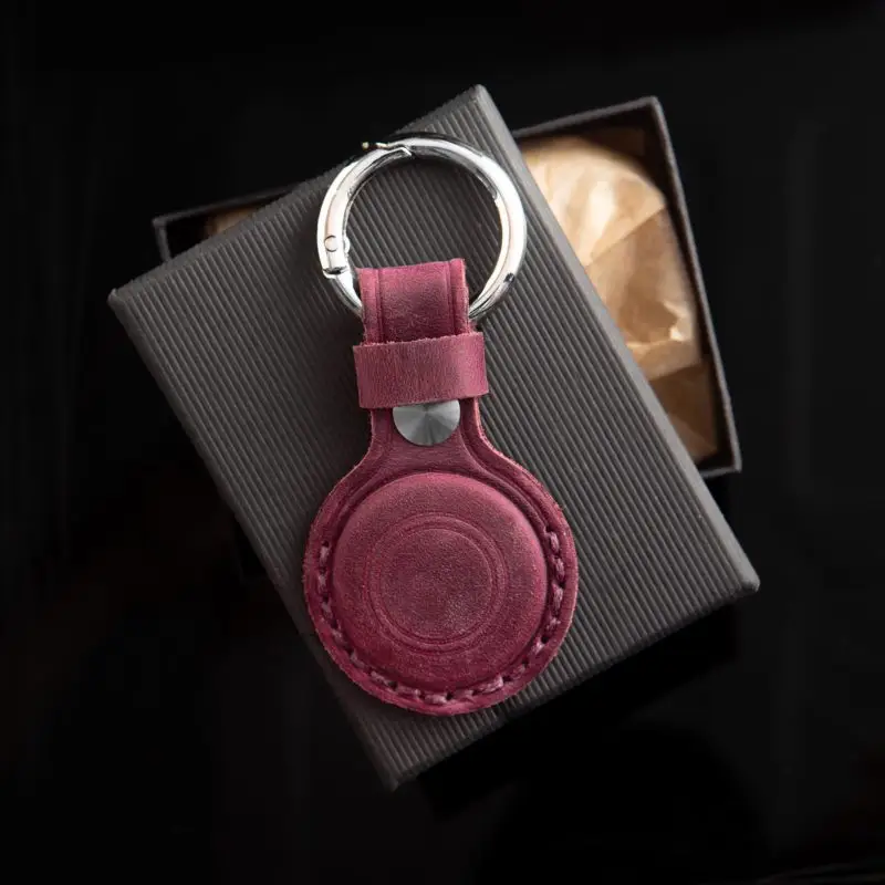 Porte-clés cuir pourpre compatible tracker Android – Volant 3 Ranches