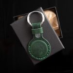Green leather keychain compatible with Android tracker – Volant 3 Ranches