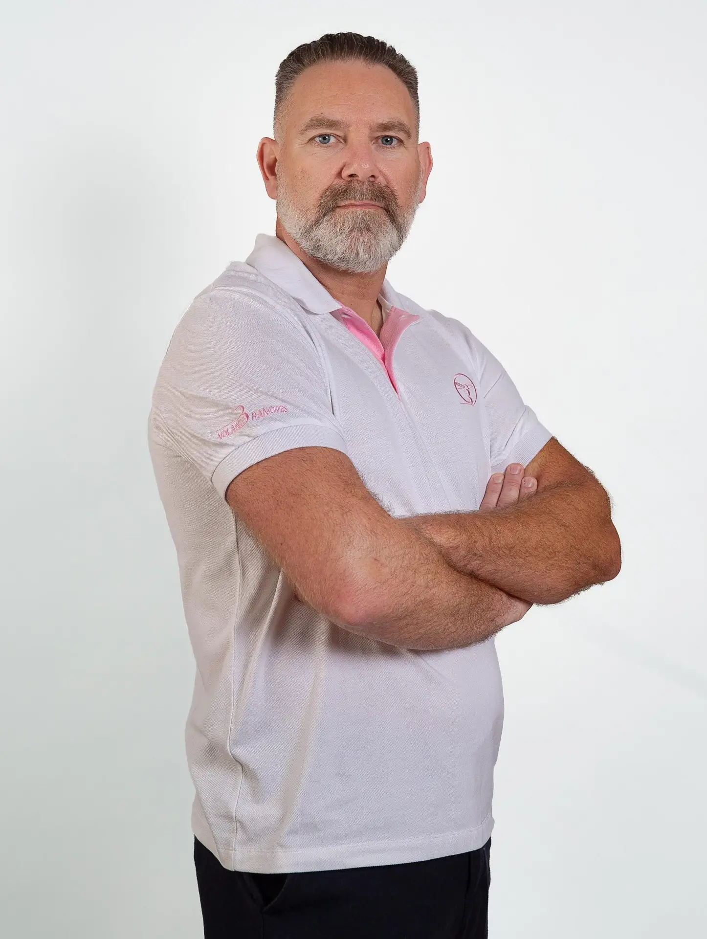Men’s Elite White Polo – Volant 3 Ranches