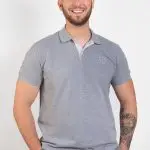 Polo Ciel de course gris homme – Volant 3 Ranches