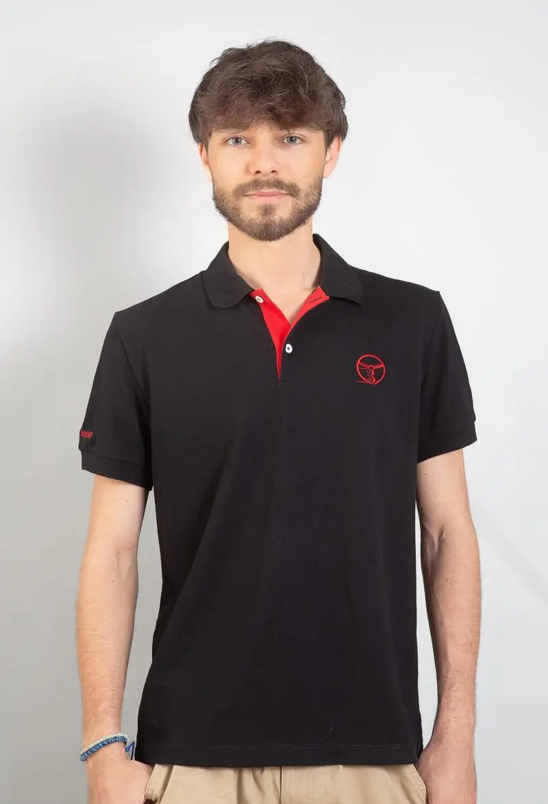 Polo Fureur Nocturne noir homme – Volant 3 Ranches