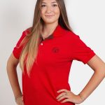 Women’s red Prestige Driver polo – Volant 3 Ranches