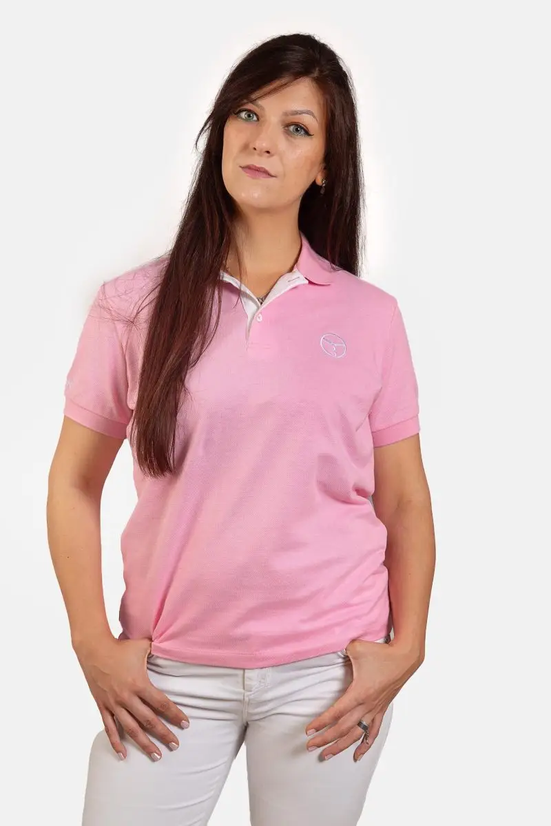 Polo Rose de course femme – Volant 3 Ranches